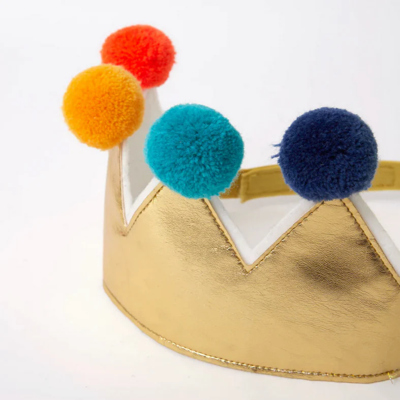 Gold Pompom Crown - Image 4