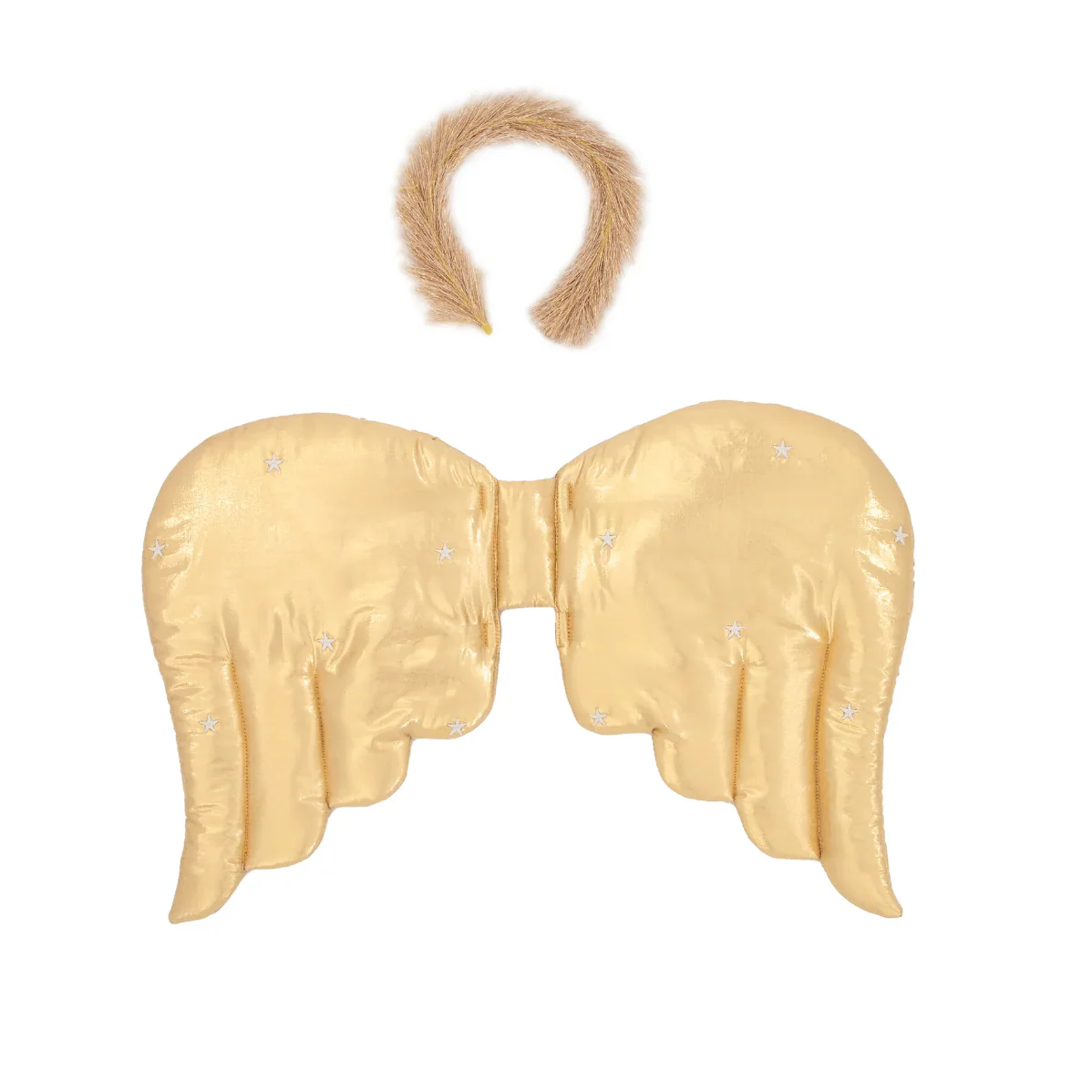 Gold Quilted Angel Wings and Halo - Image 3