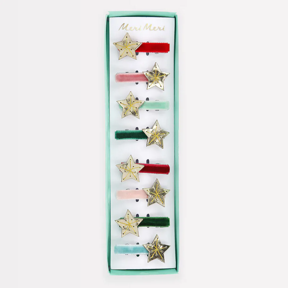 Gold Star Hair Clips -8pk - Image 4