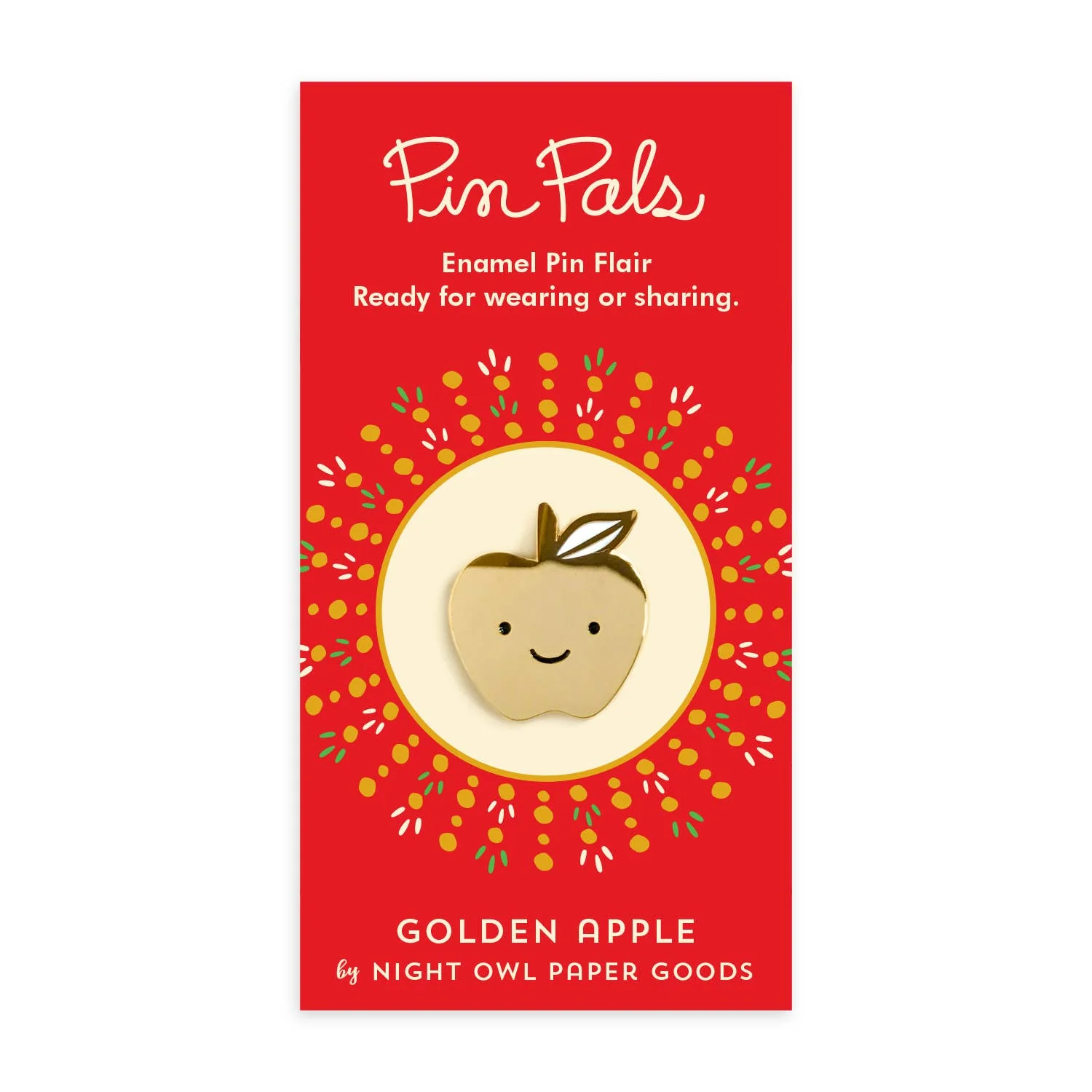 Golden Apple Enamel Pin - Image 3
