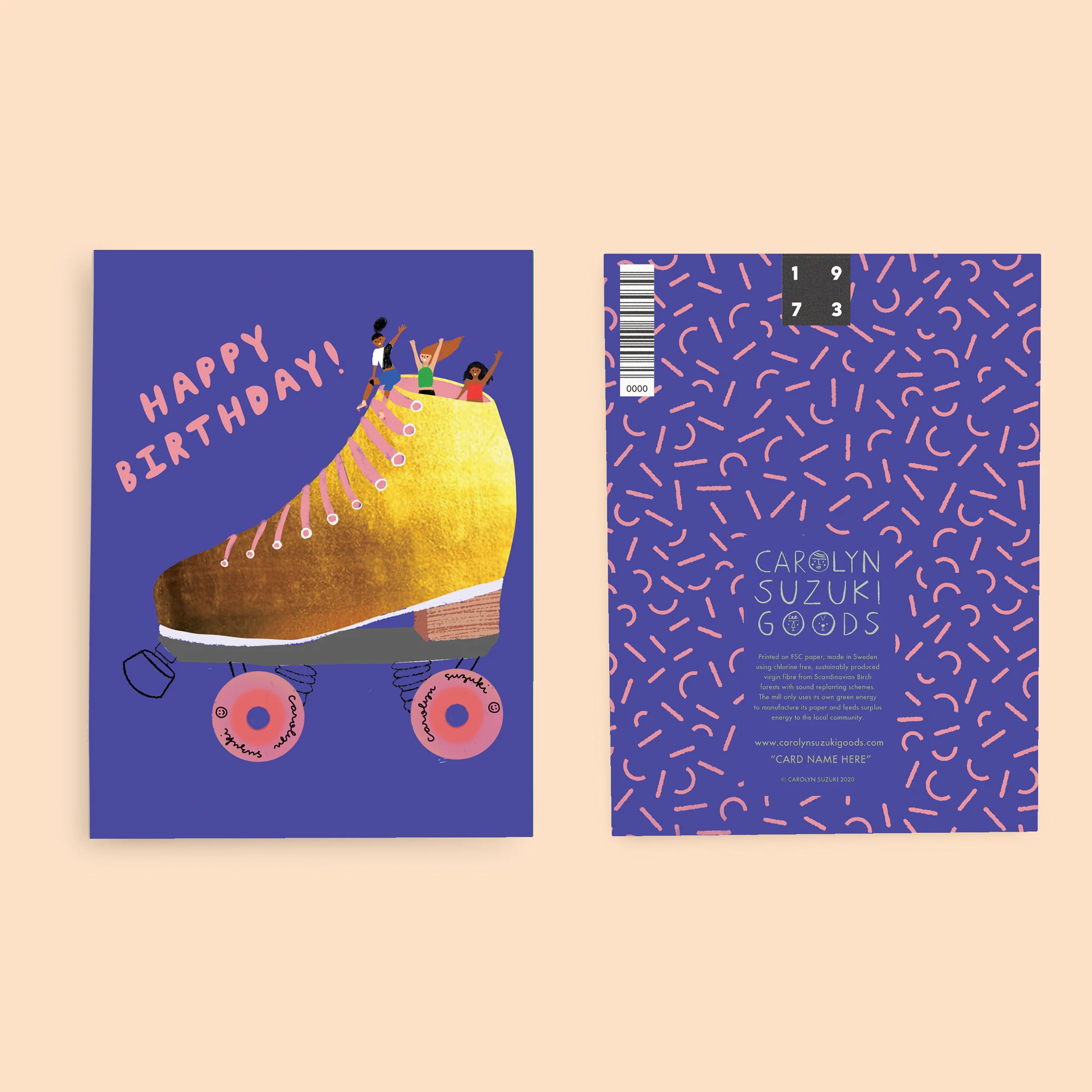 GOLDEN SKATER - Birthday Card - Image 2