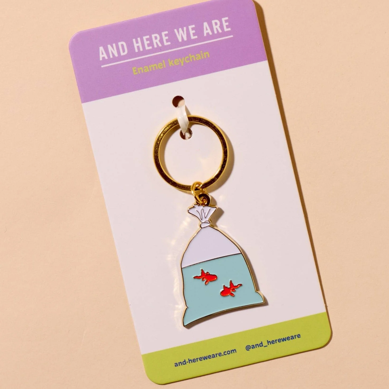Goldfish in a Bag Enamel Keychain - Image 2