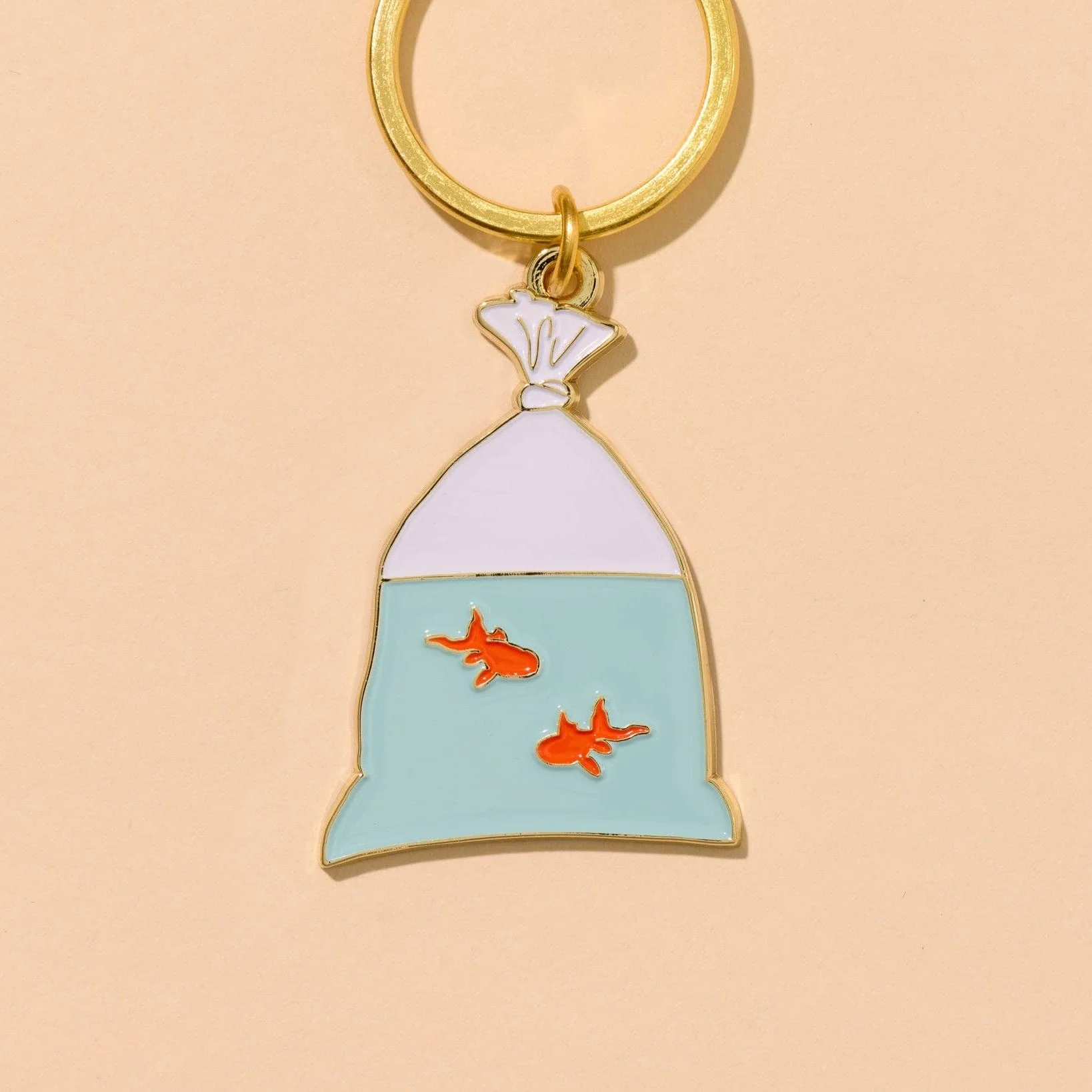 Goldfish in a Bag Enamel Keychain - Image 3