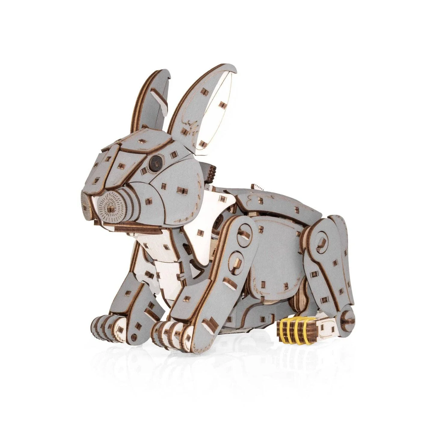 Grey Rabbit -mechanical wind-up 3D-puzzle