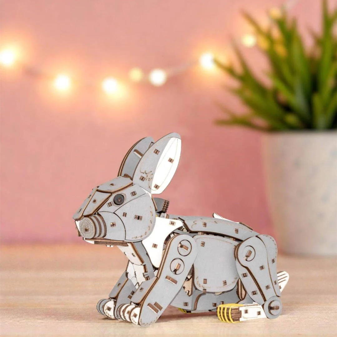 Grey Rabbit -mechanical wind-up 3D-puzzle - Image 6
