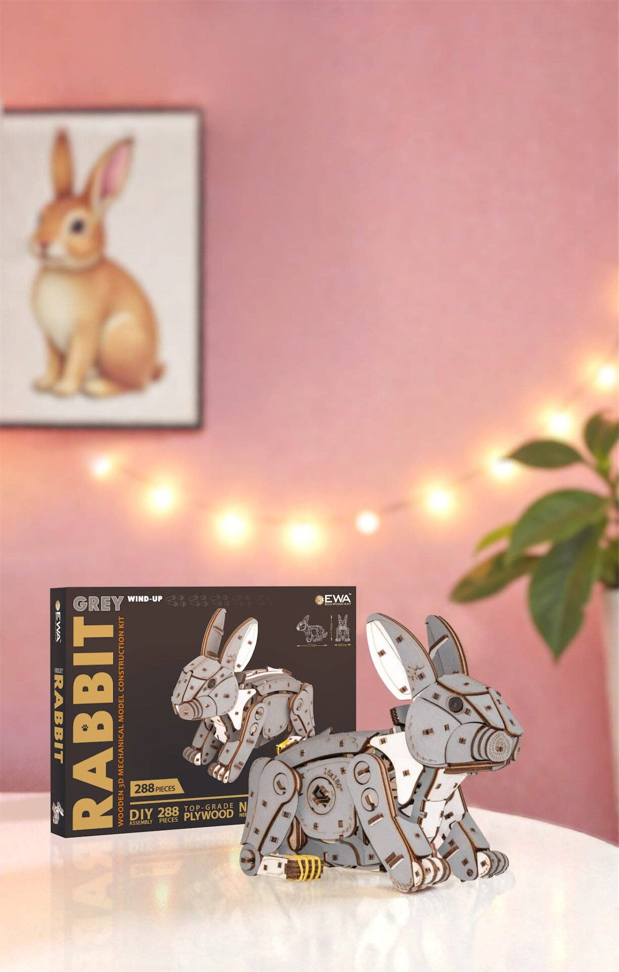 Grey Rabbit -mechanical wind-up 3D-puzzle - Image 7