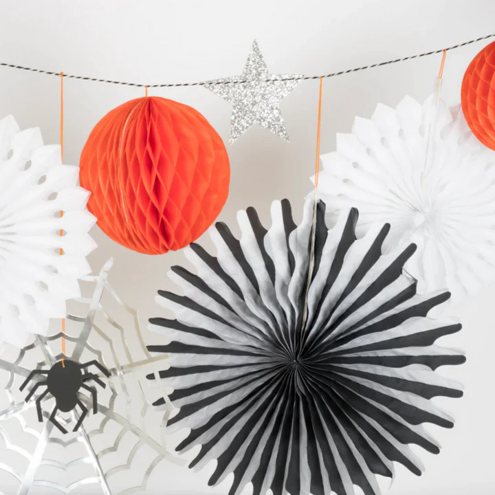 Halloween Honeycomb Shapes Garland - Image 2