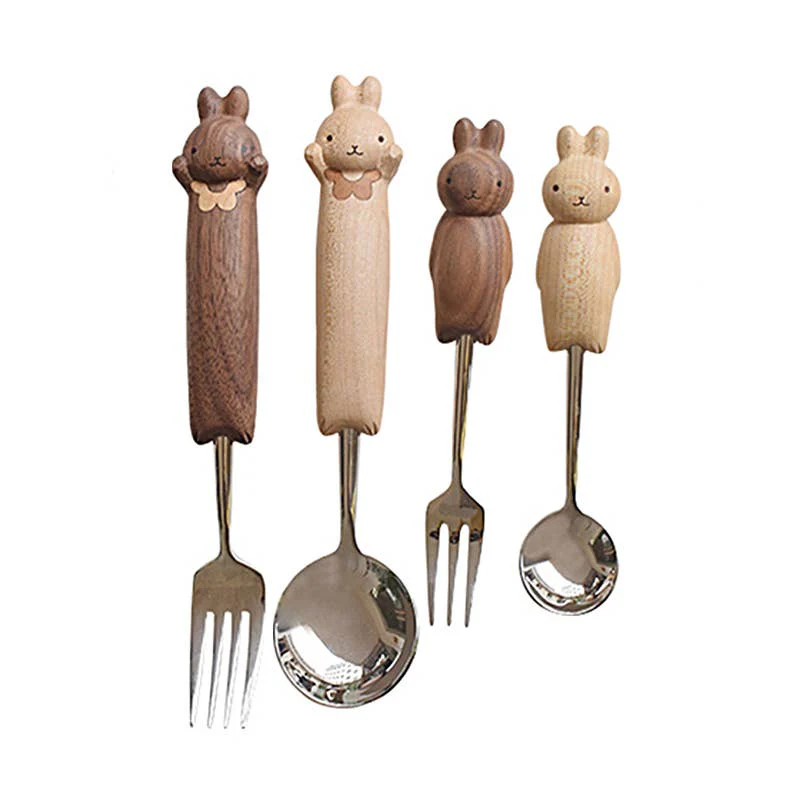 Hand-Carved Bunny Spoon & Fork - Image 13