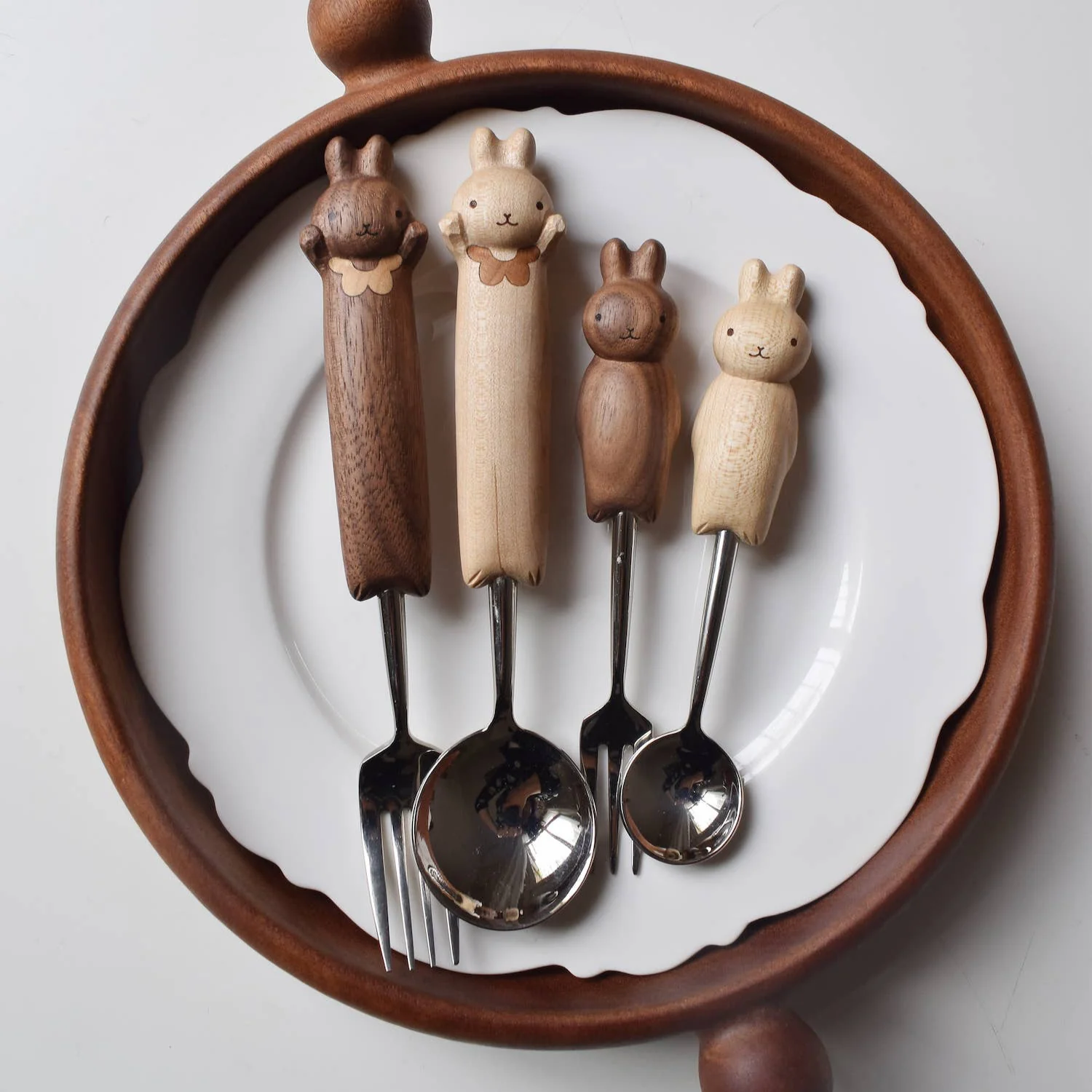 Hand-Carved Bunny Spoon & Fork - Image 6