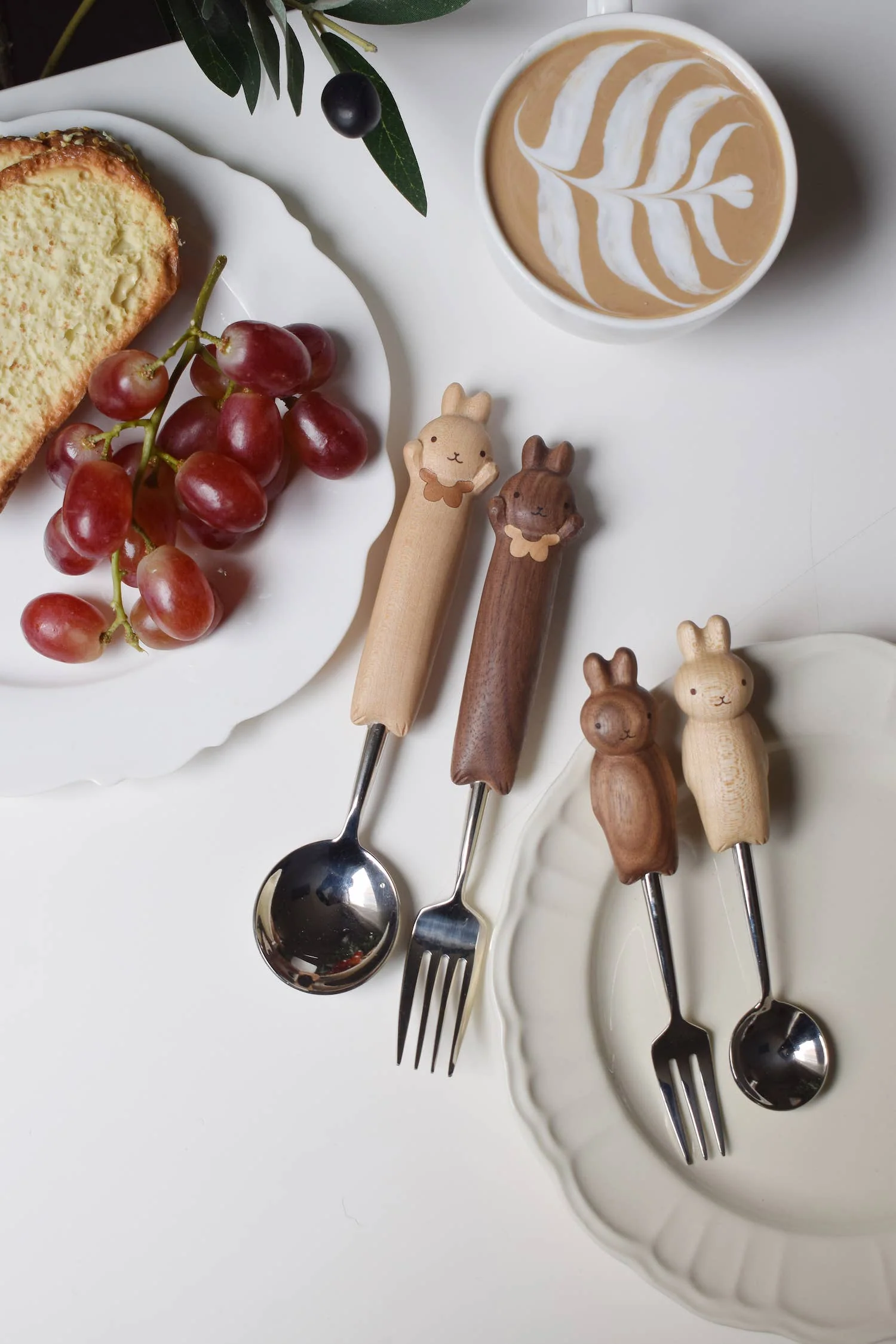 Hand-Carved Bunny Spoon & Fork - Image 8