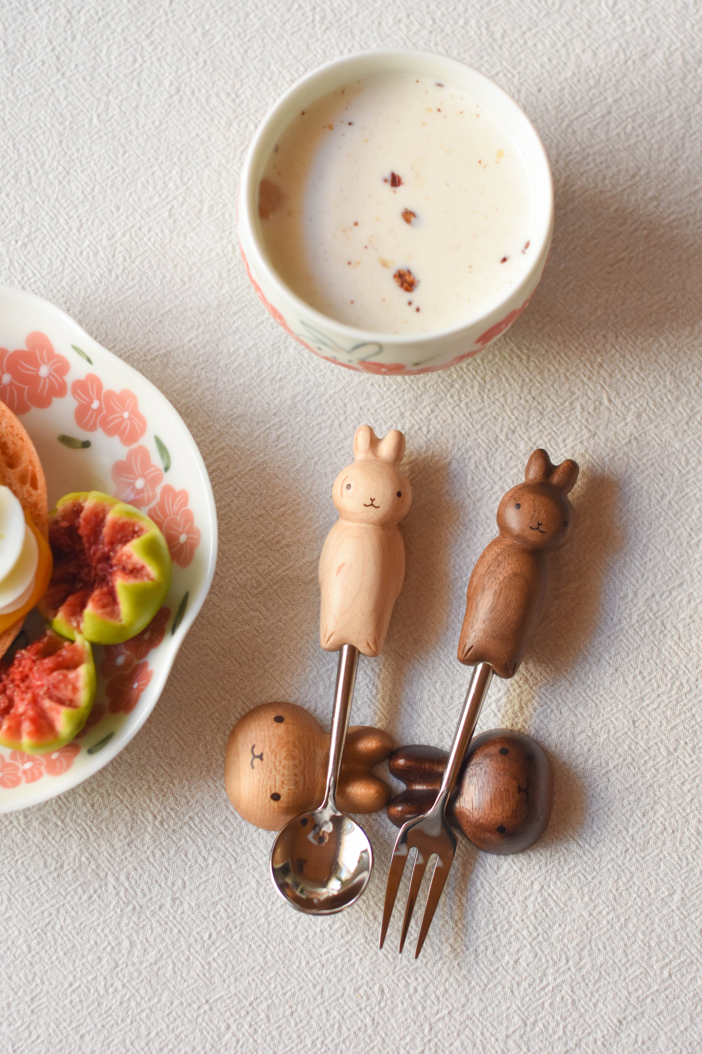 Hand-Carved Bunny Spoon & Fork - Image 9