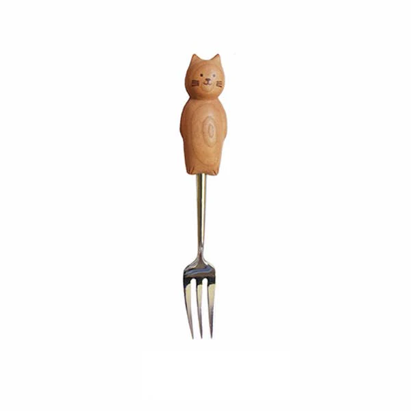 Hand-Carved Kitten Spoon & Fork - Image 4
