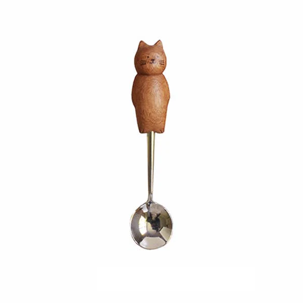 Hand-Carved Kitten Spoon & Fork - Image 5
