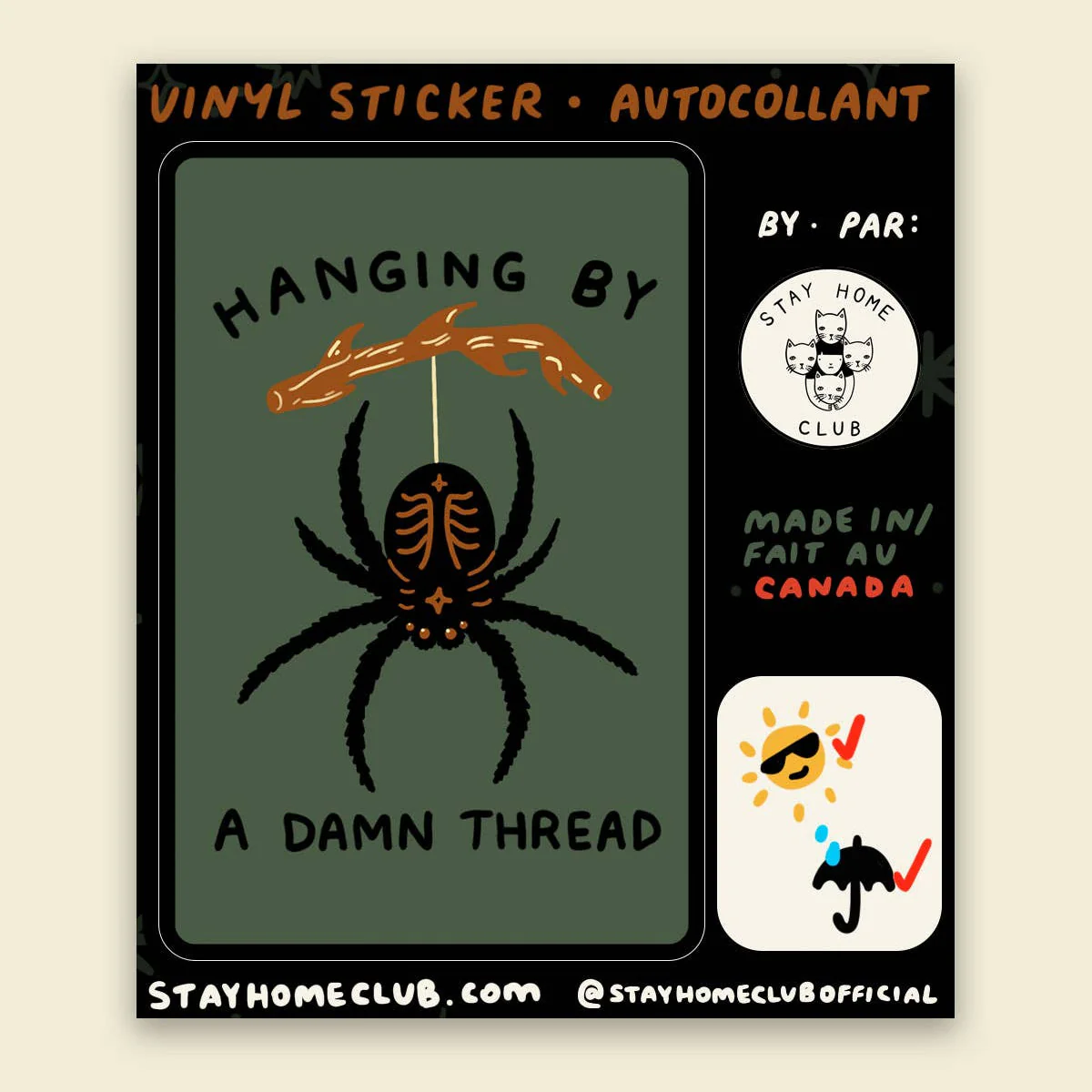 Hanging by a Thread Vinyl Sticker