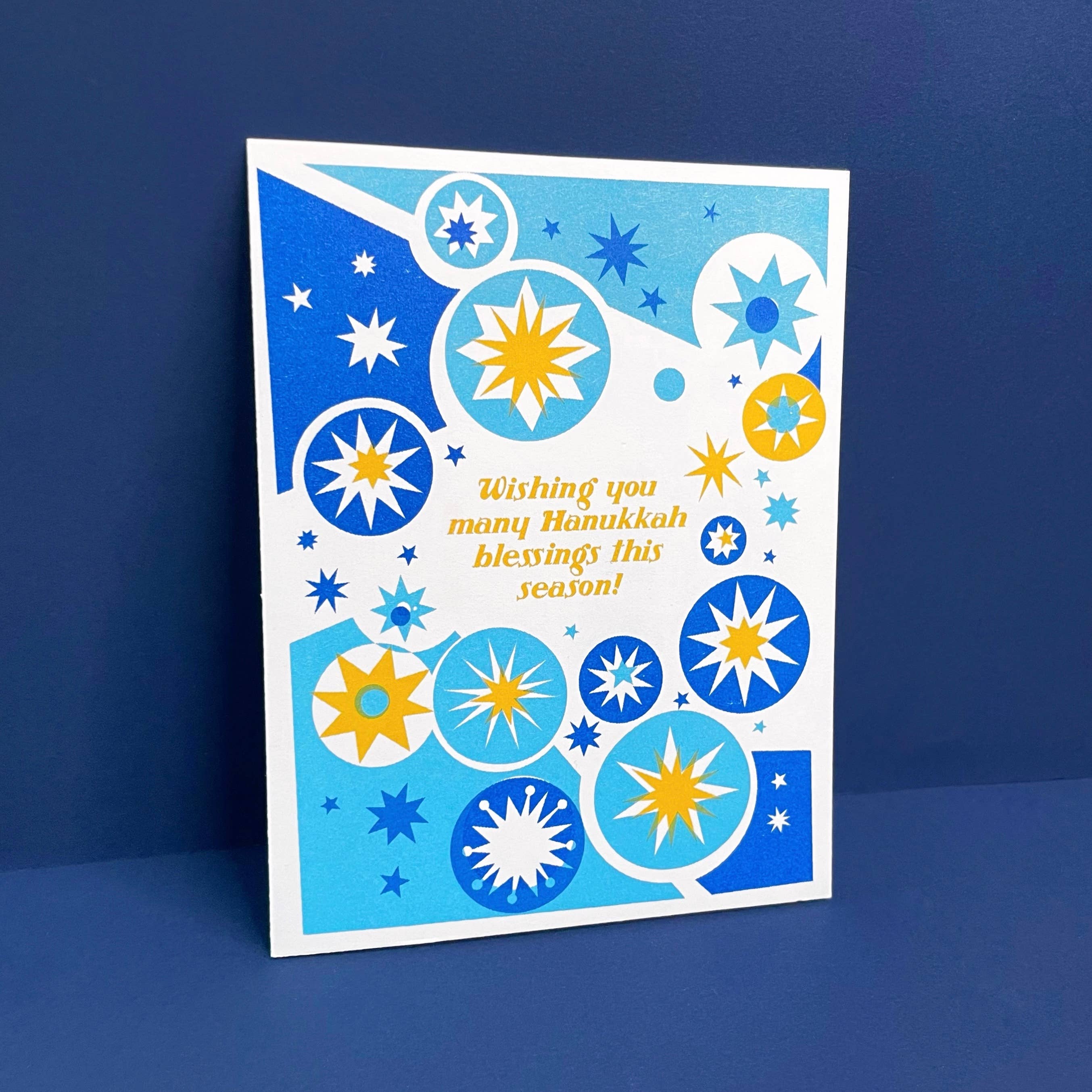 Hanukkah Blessings - Jewish Risograph Holiday Card - Image 2