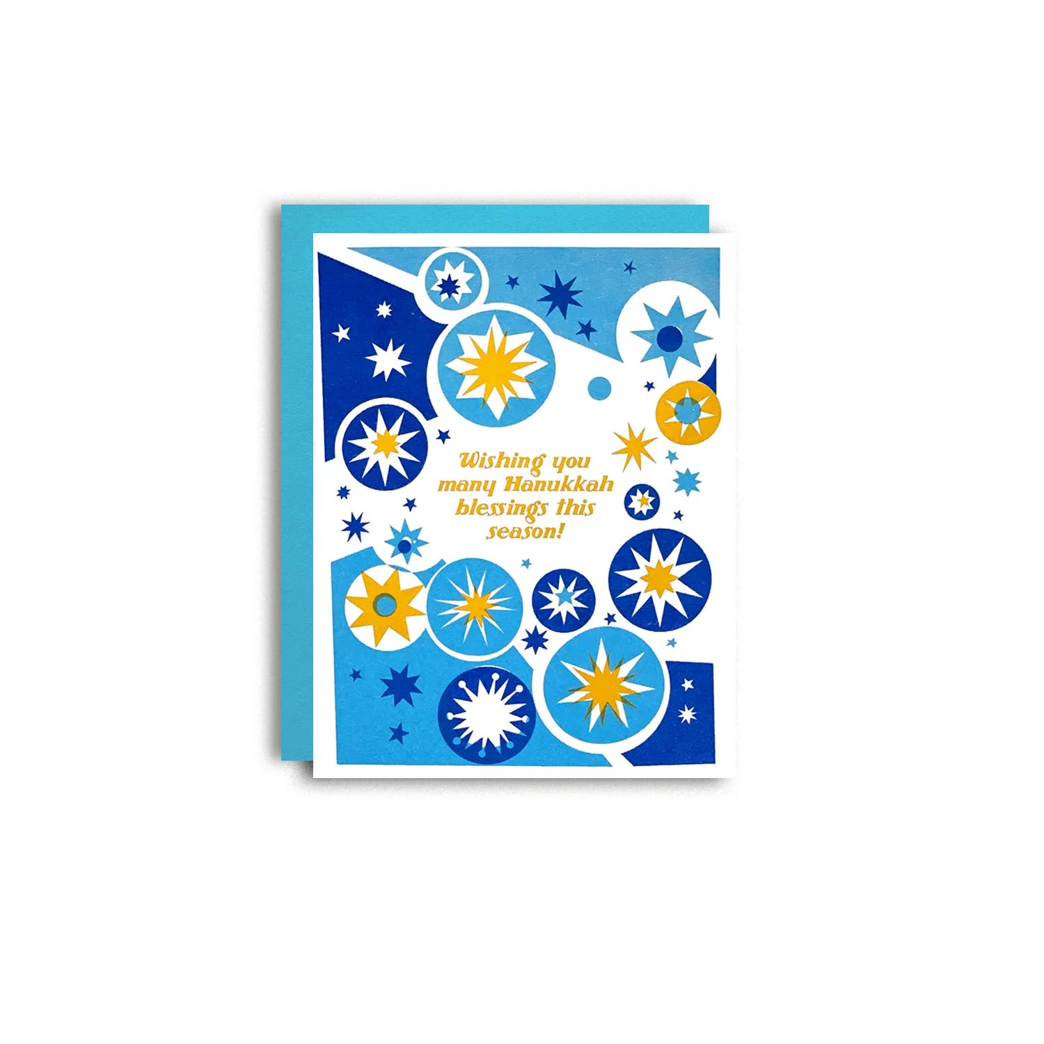 Hanukkah Blessings - Jewish Risograph Holiday Card - Image 4