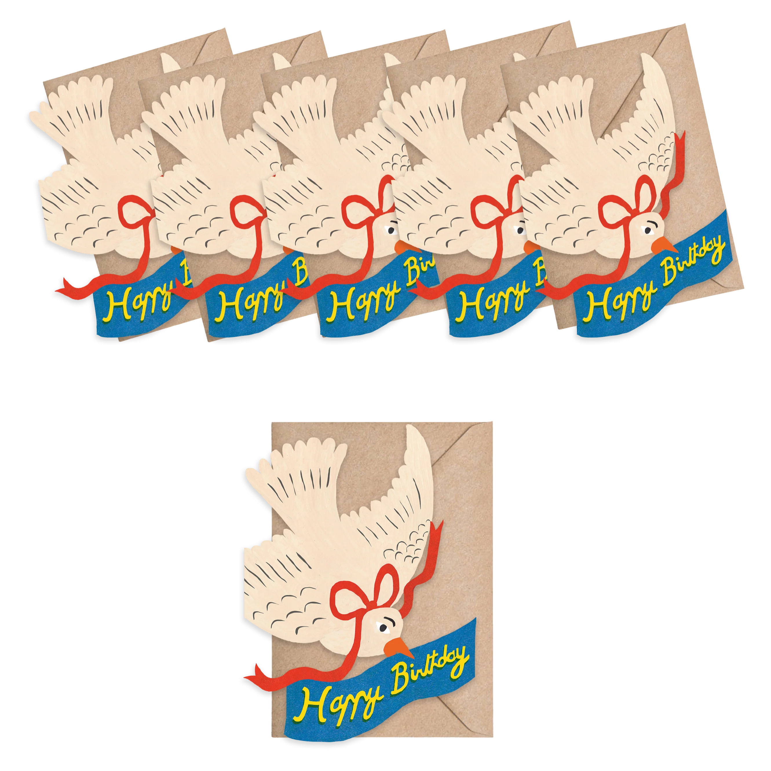 Happy Birthday Bird Mini Cards - Box of 6 - Image 2