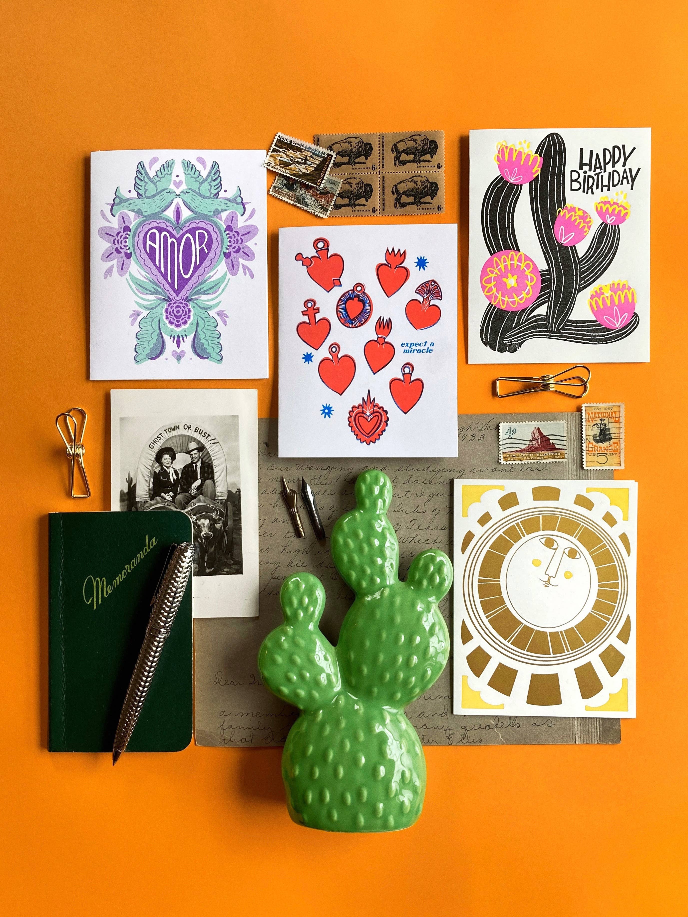 Happy Birthday Cactus - Fun Letterpress Card - Image 3