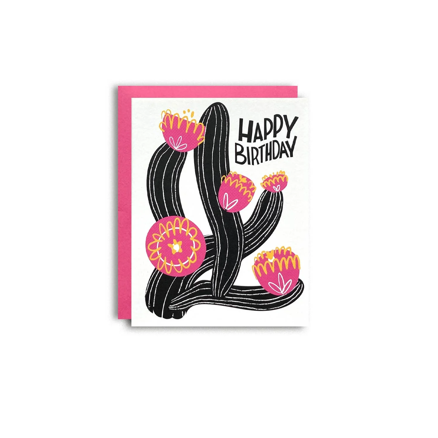Happy Birthday Cactus - Fun Letterpress Card - Image 4