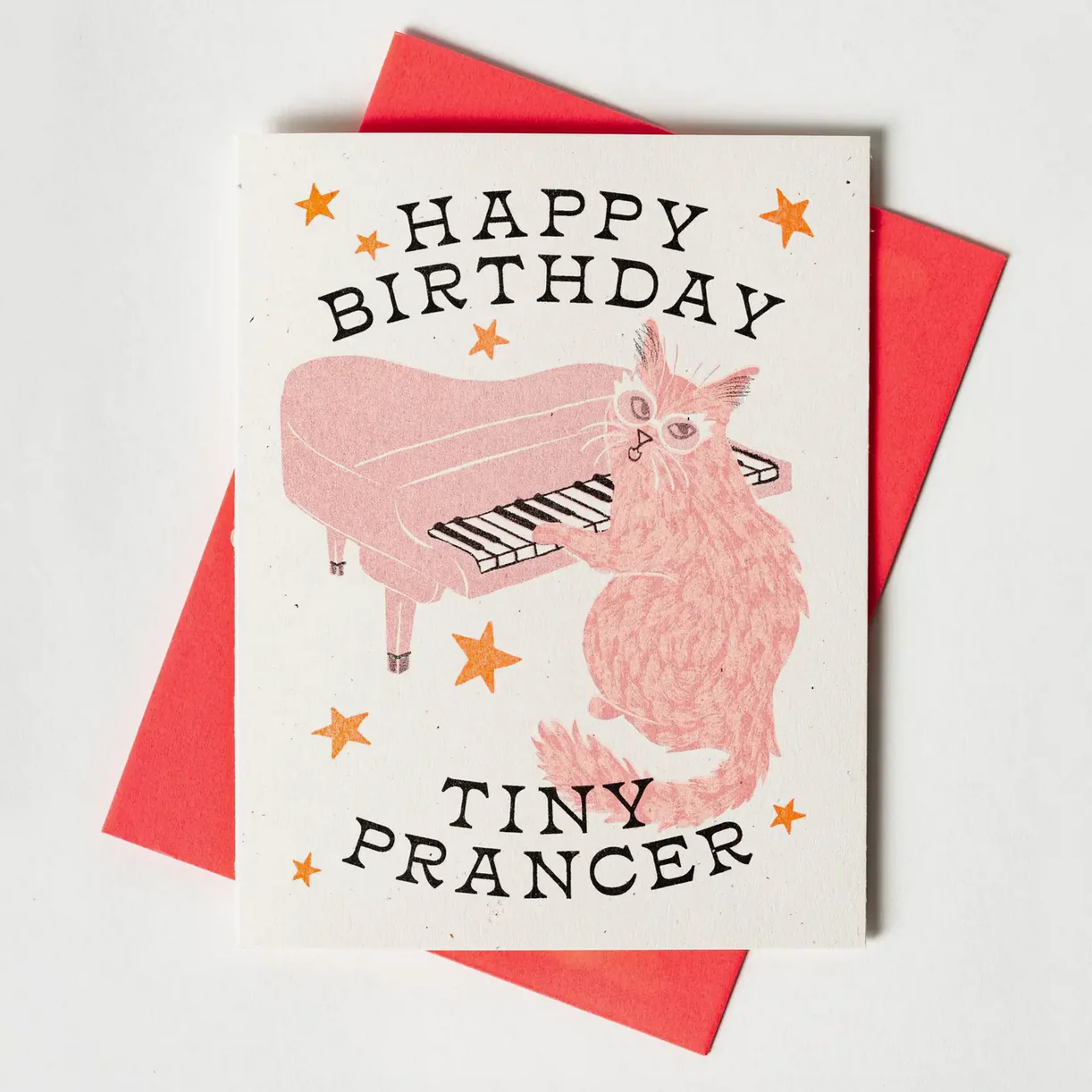 Happy Birthday Tiny Prancer - Risograph Card - Image 2