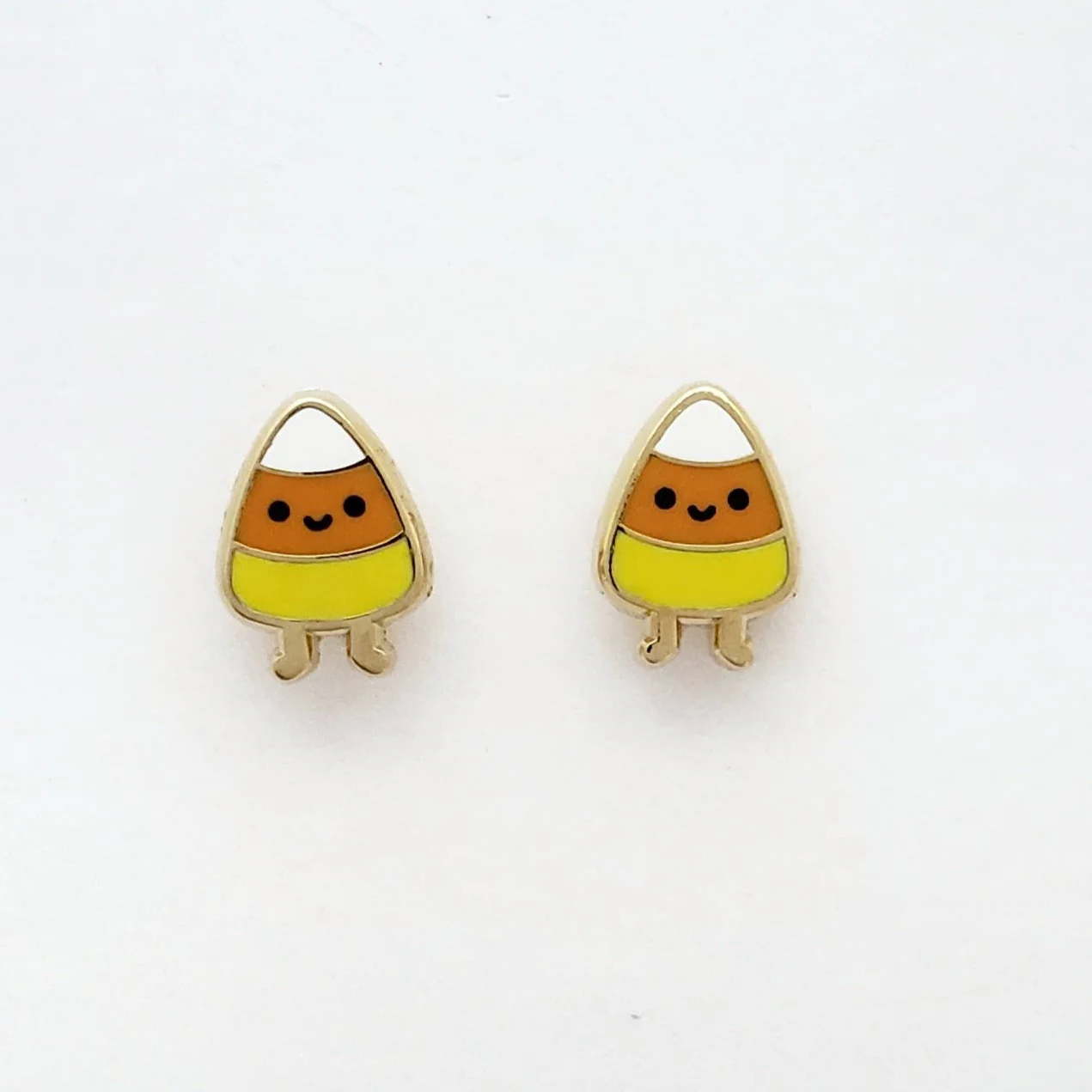 Happy candy corn earrings