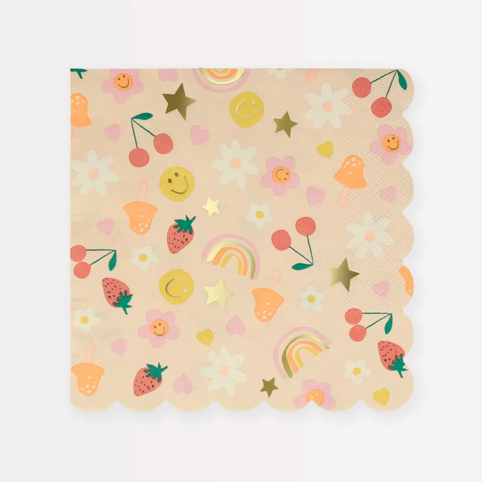 Happy Face Icons Large Napkins (16pk)