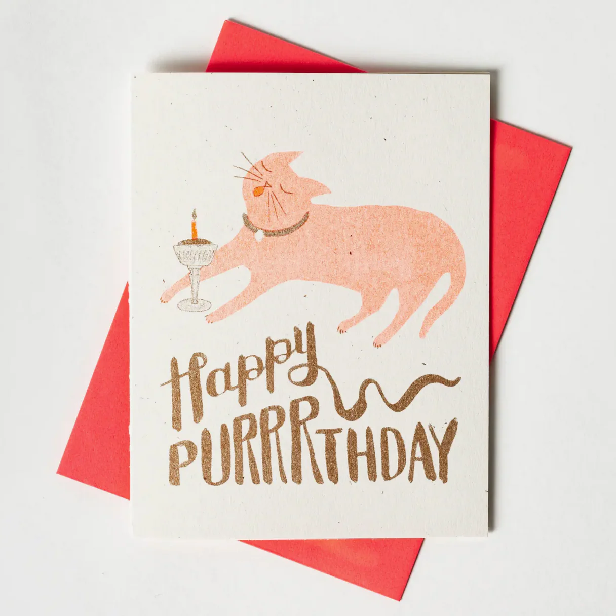 Happy Purrrthday - Risograph Card - Image 2