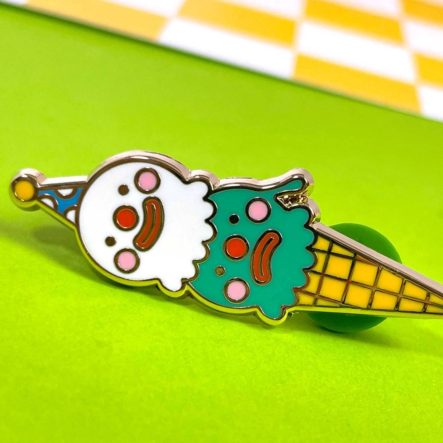 Happy Sad Ice Cream Enamel Pin - Image 3