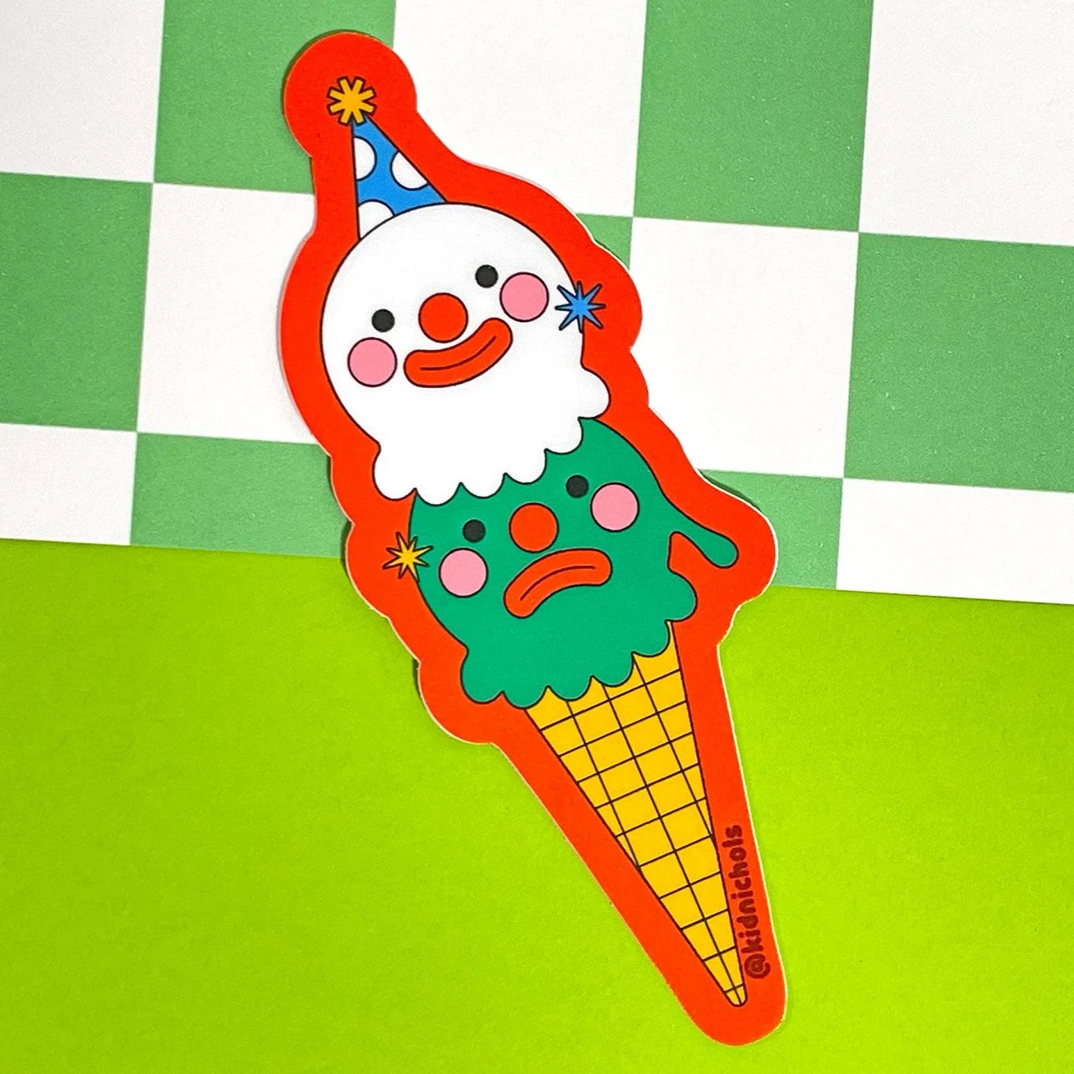 Happy Sad Ice Cream Sticker - Image 2