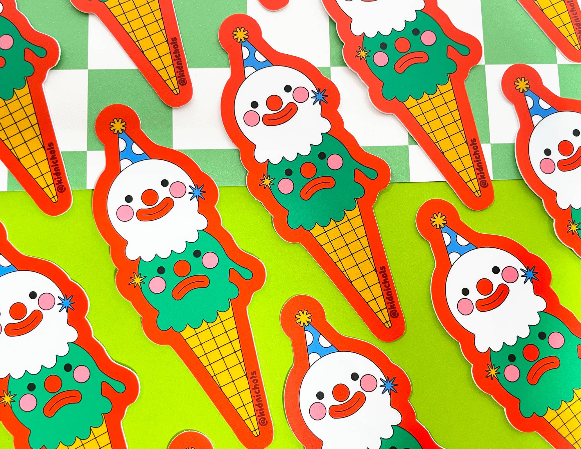 Happy Sad Ice Cream Sticker - Image 4