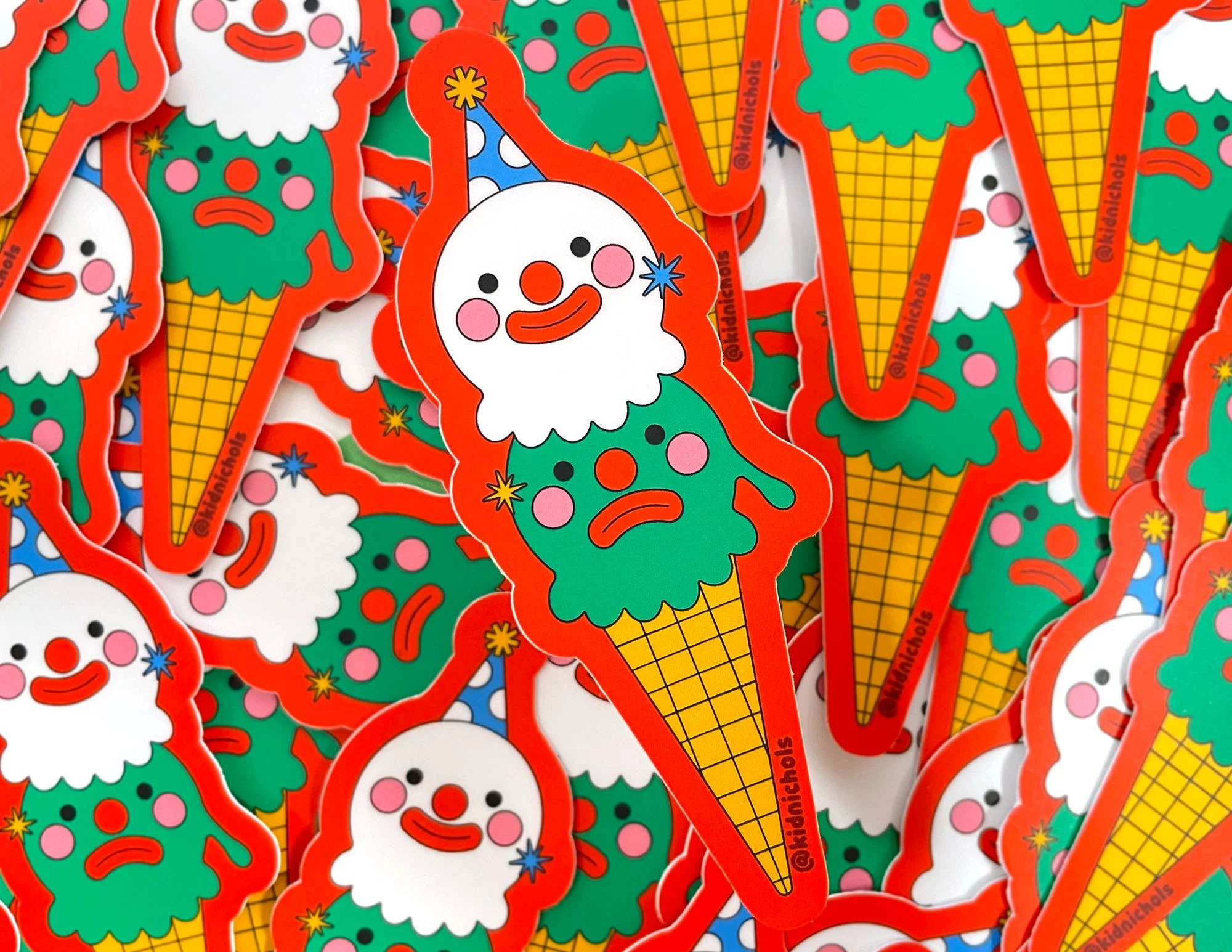 Happy Sad Ice Cream Sticker - Image 5