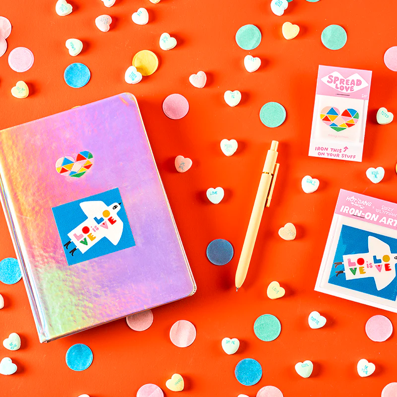 HDP x Suzy Ultman Rainbow Heart L'il Something Iron-On Card - Image 2