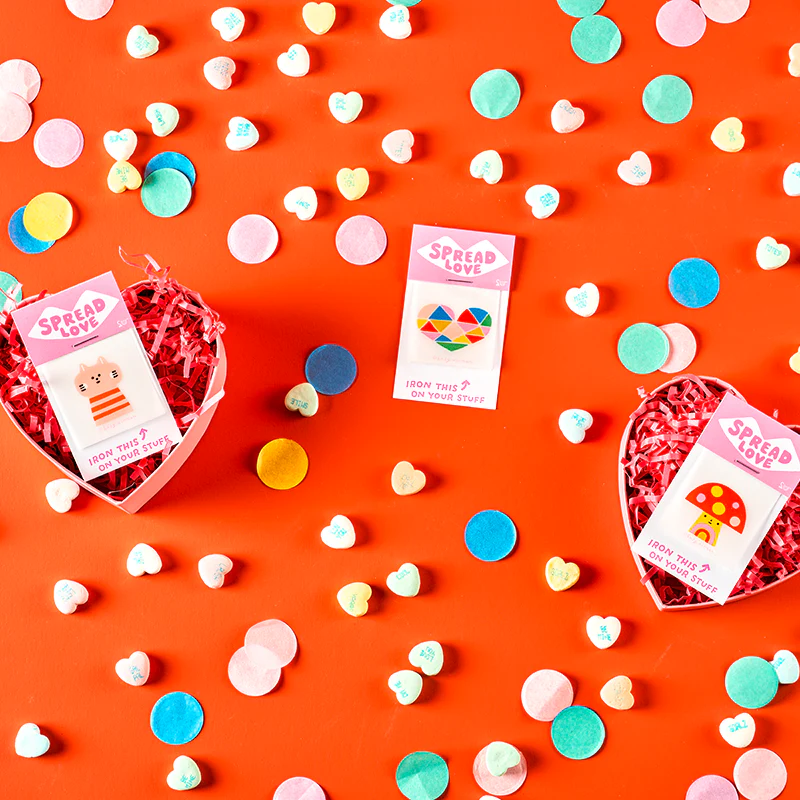 HDP x Suzy Ultman Rainbow Heart L'il Something Iron-On Card - Image 3