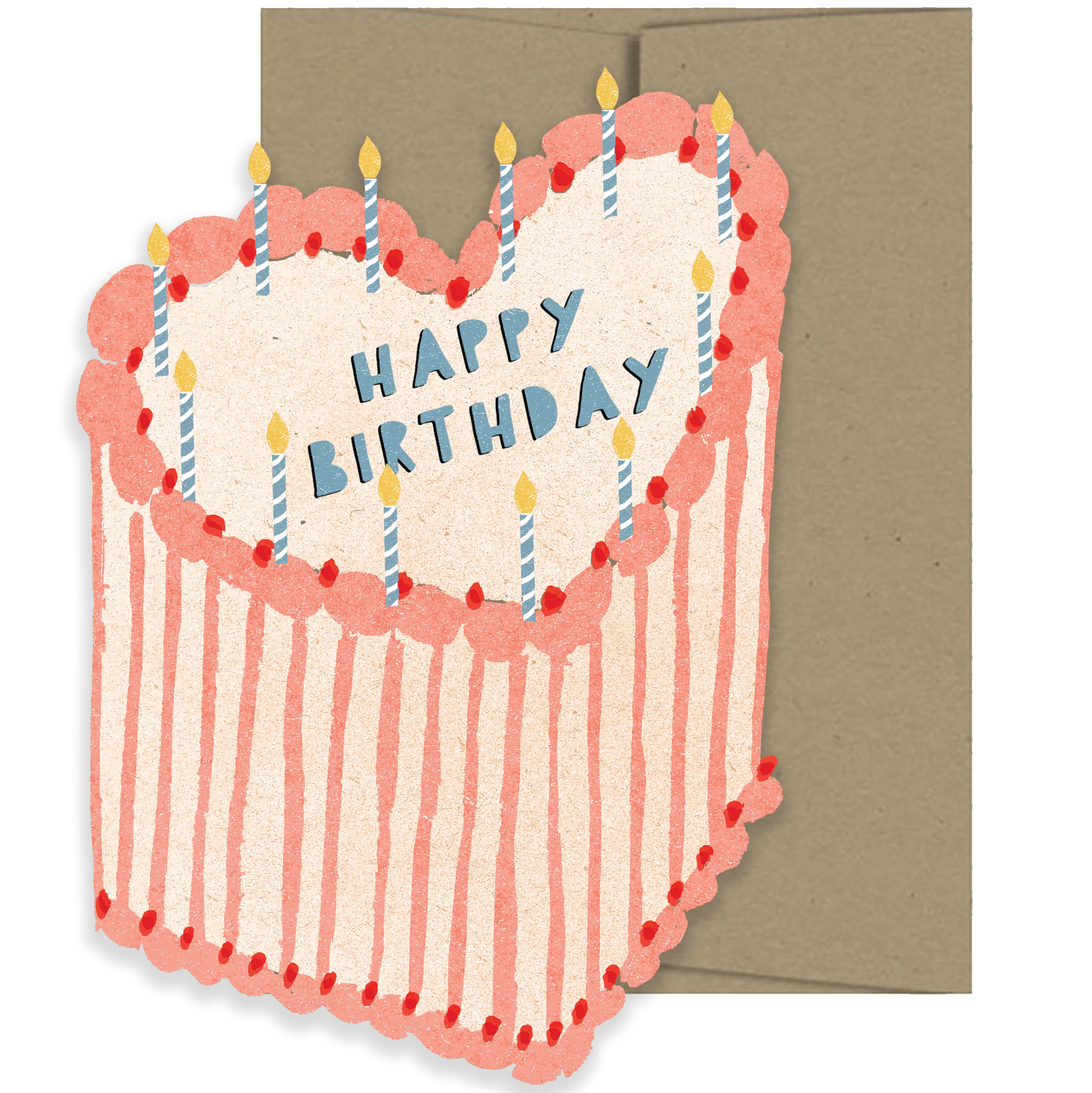 Heart Cake Birthday Collection - Die Cut Card