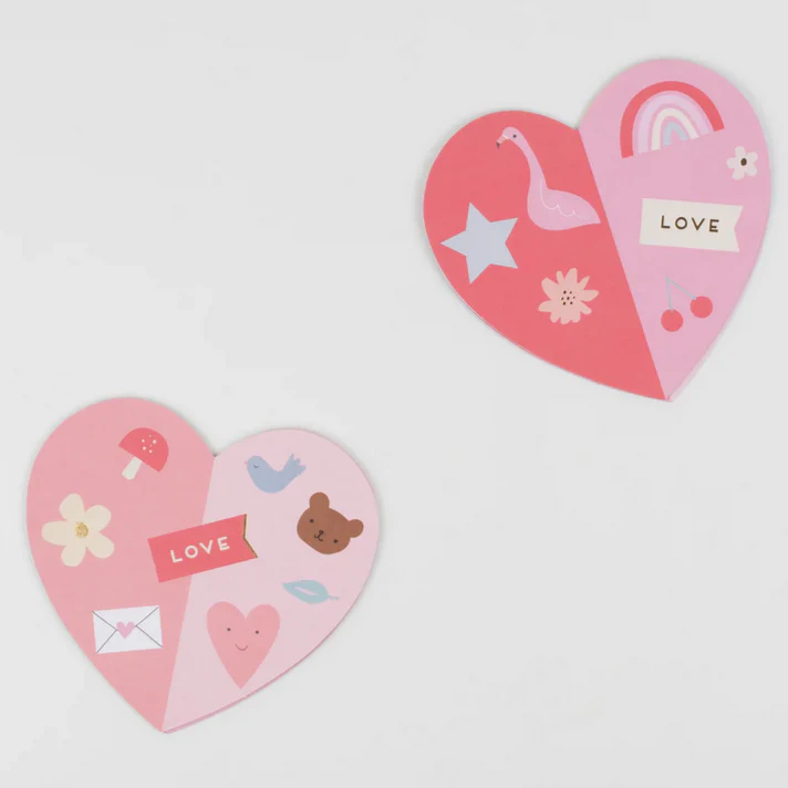 Heart Concertina Valentine Cards & Stickers (12pk) - Image 4