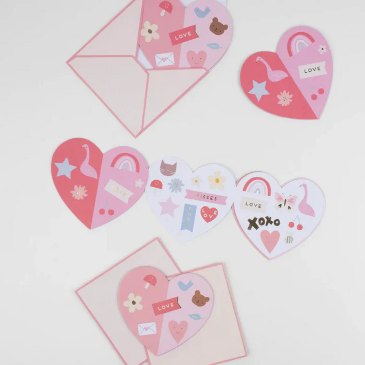 Heart Concertina Valentine Cards & Stickers (12pk) - Image 5