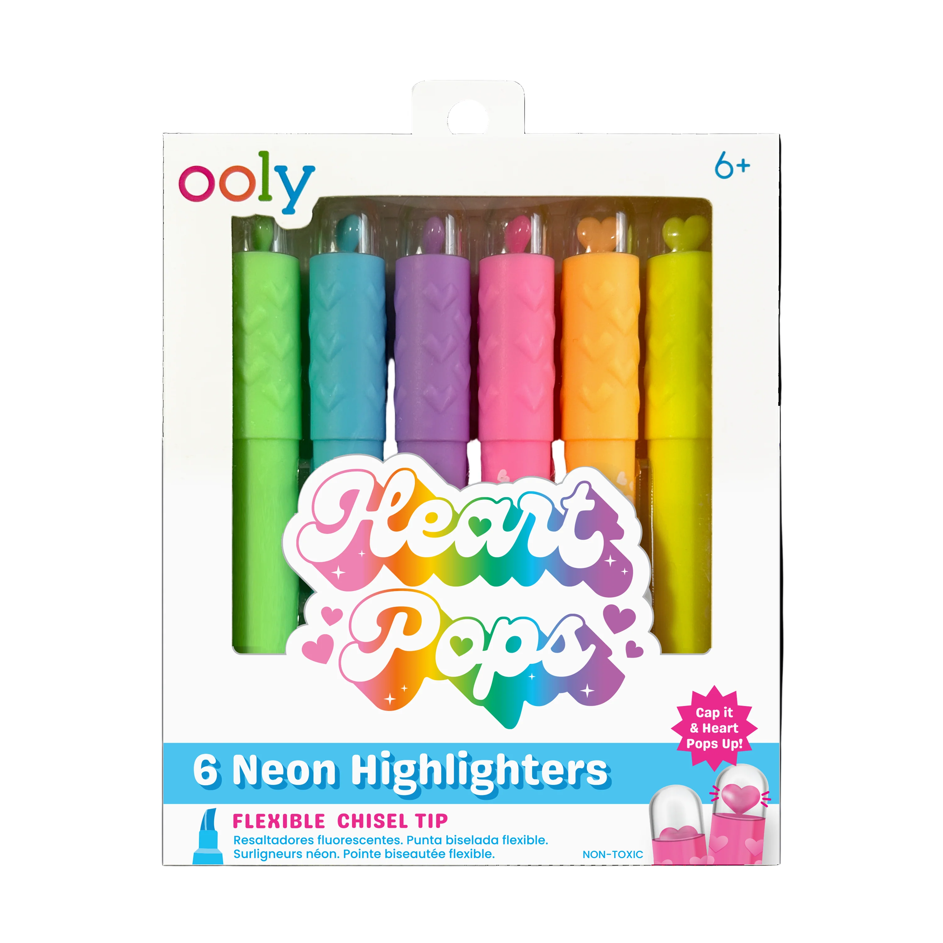 Heart Pops: Neon Highlighters (Set of 6)