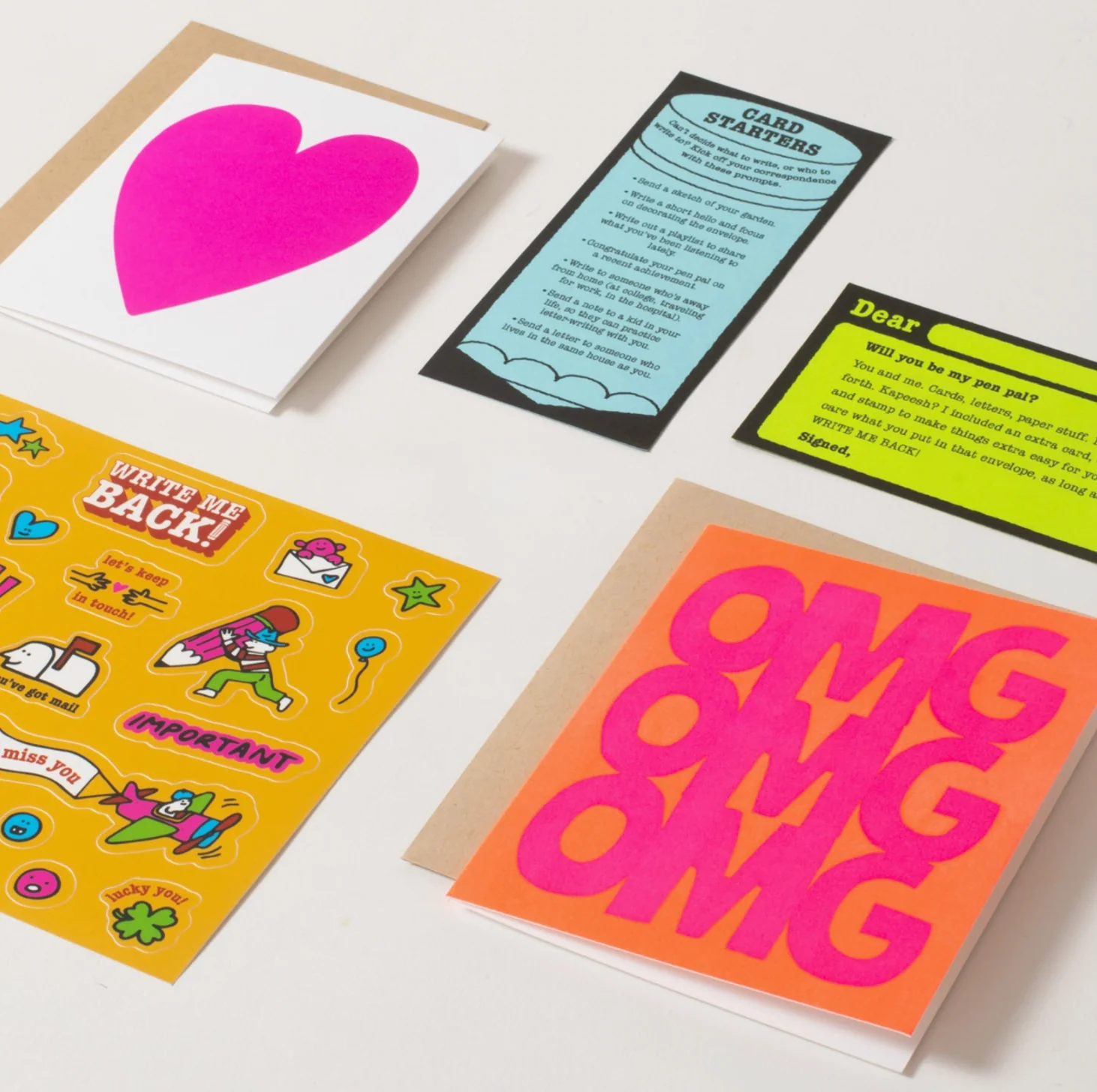 Omg + Heart Letter Writing Write Me Back Pen Pal Kit - Image 3