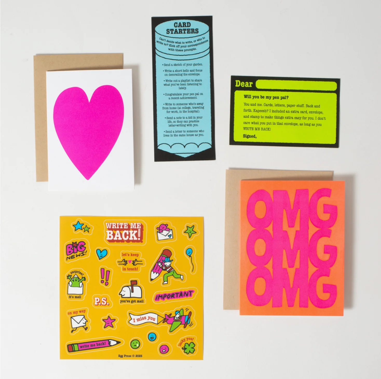 Omg + Heart Letter Writing Write Me Back Pen Pal Kit - Image 4