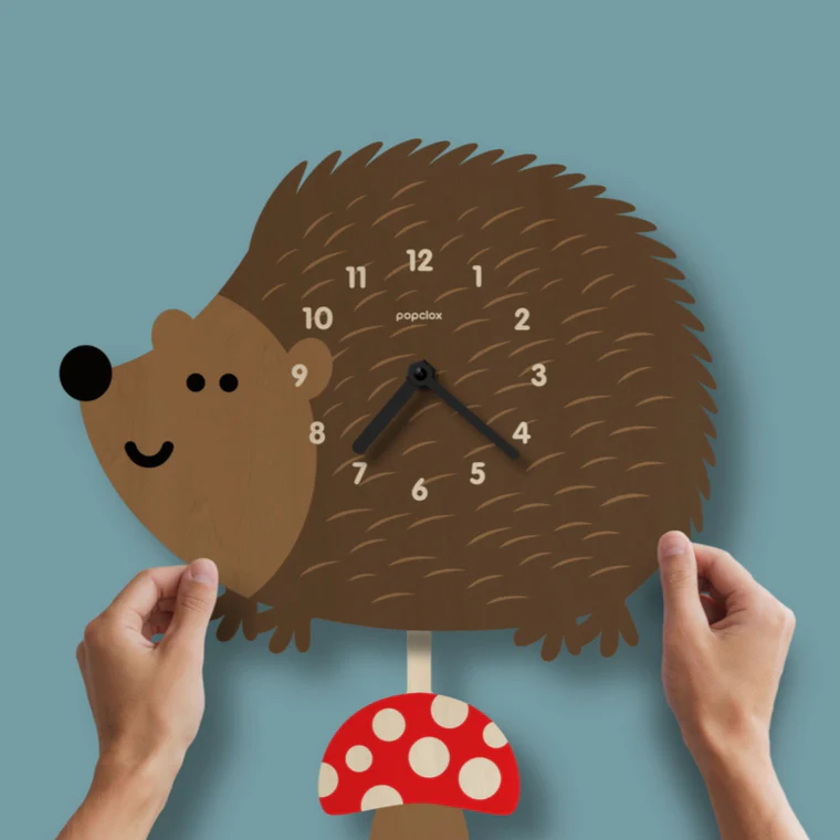 Hedgehog Pendulum Clock -wood - Image 4