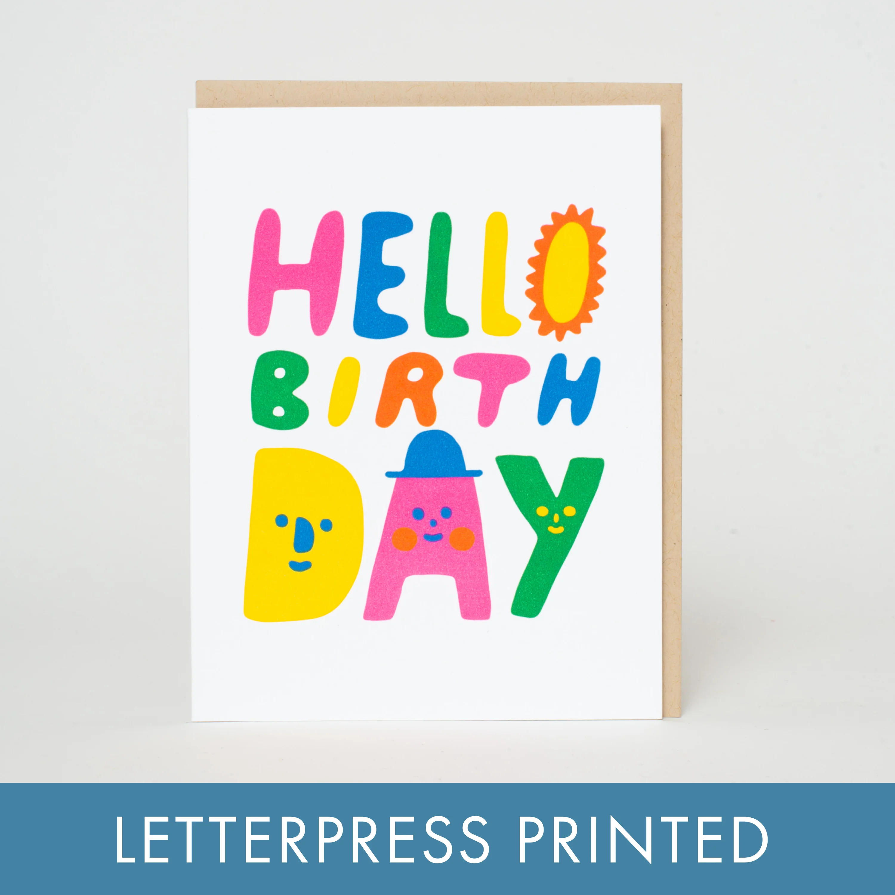 Hello Birthday Graphic Letterpress Card - Suzy Ultman - Image 2