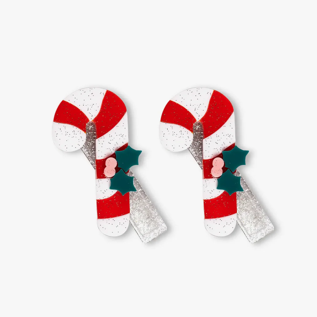Hol-Candy Cane Red Stripes Alligator Clip