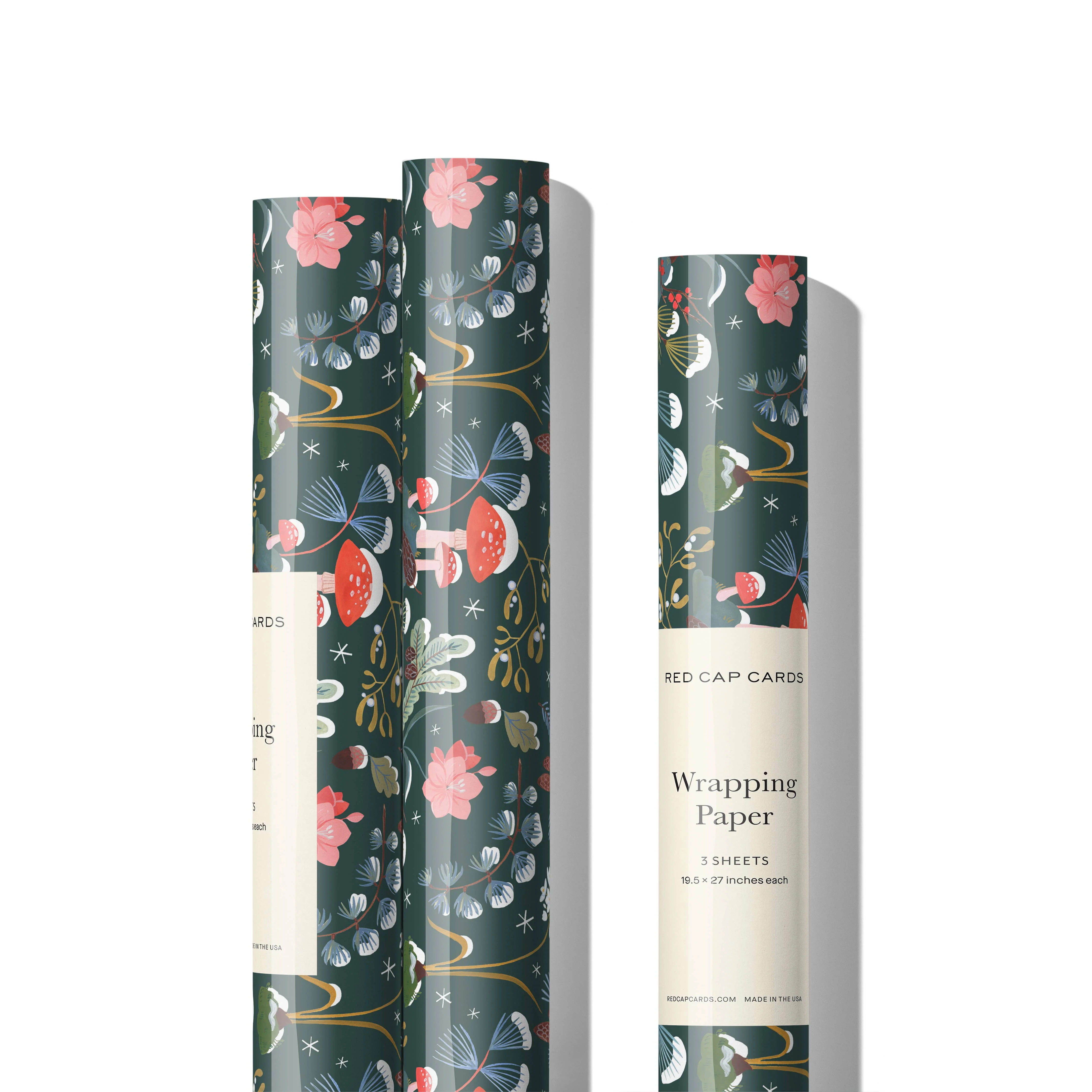 Holiday Moss holiday wrapping paper -roll of 3 sheets - Image 2