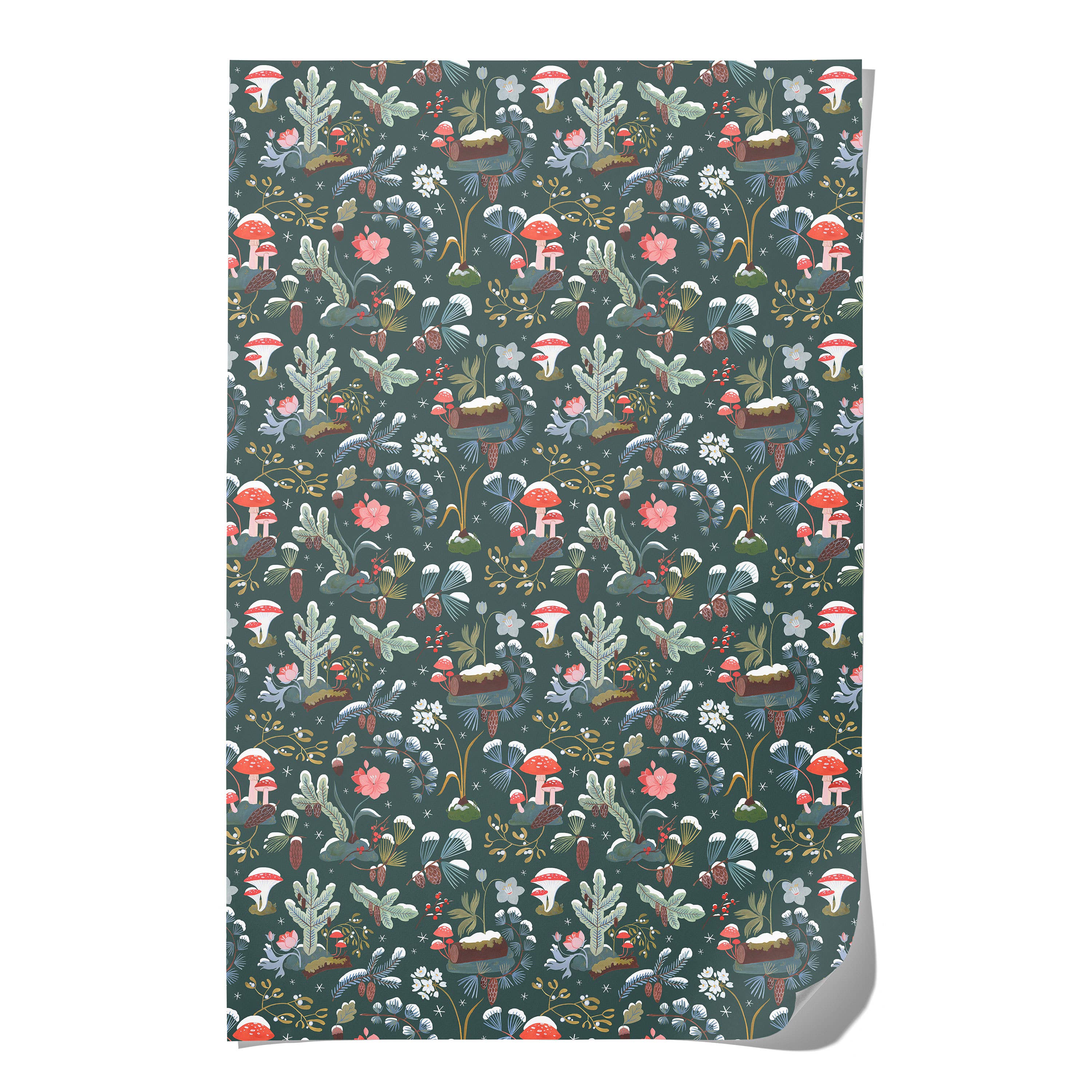 Holiday Moss holiday wrapping paper -roll of 3 sheets - Image 3