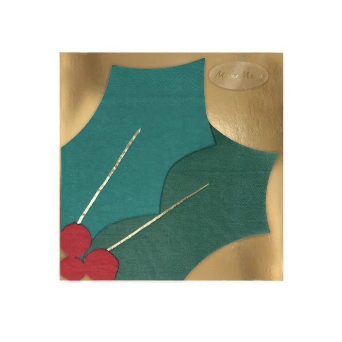 Holly Leaf Napkins (16pk) - Image 2