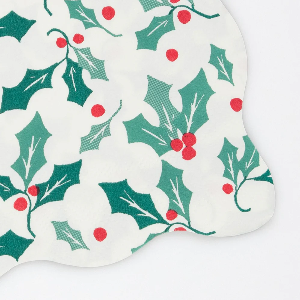 Holly Pattern Large Napkins (x16) - Image 2