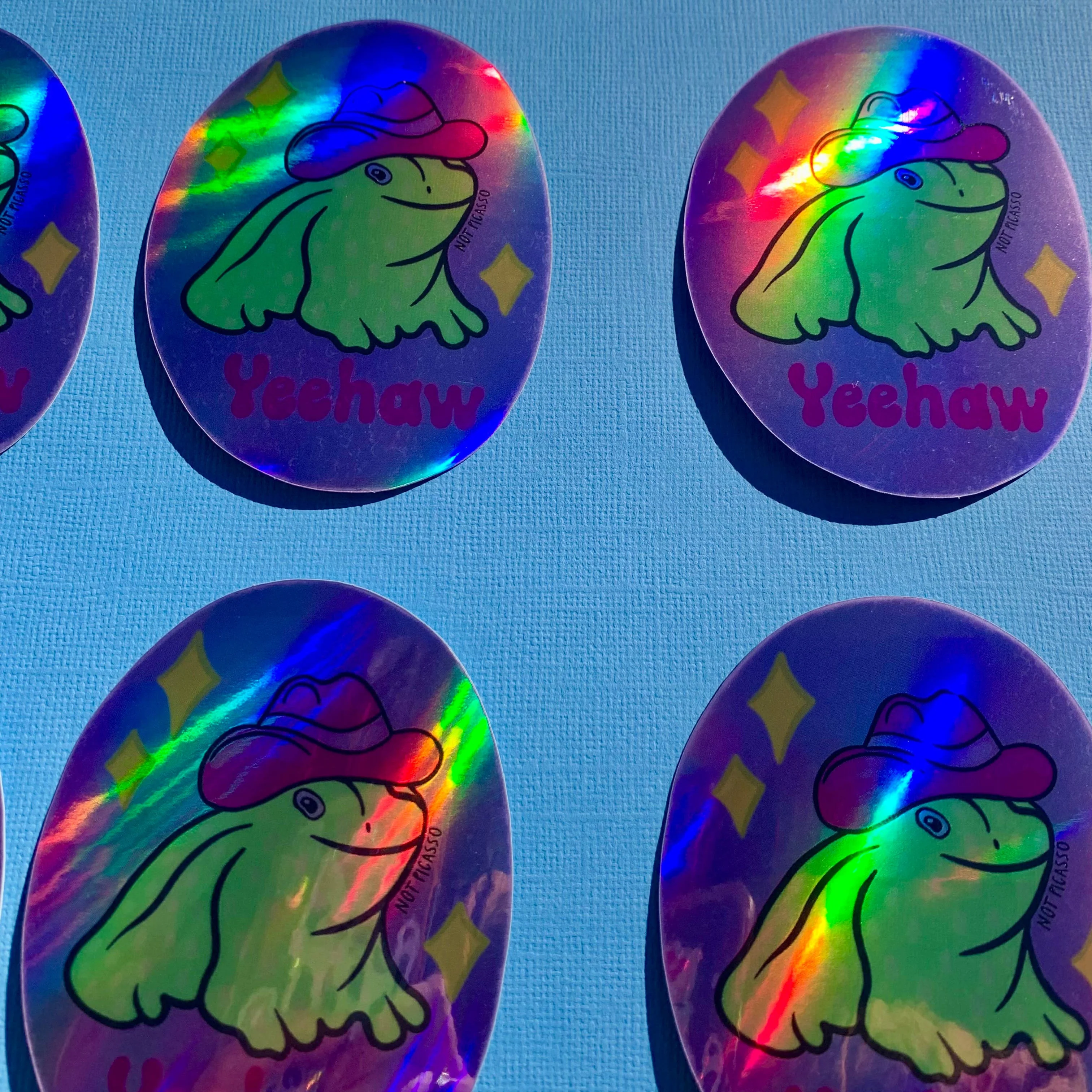 Holographic Yeehaw Frog Sticker - Image 2
