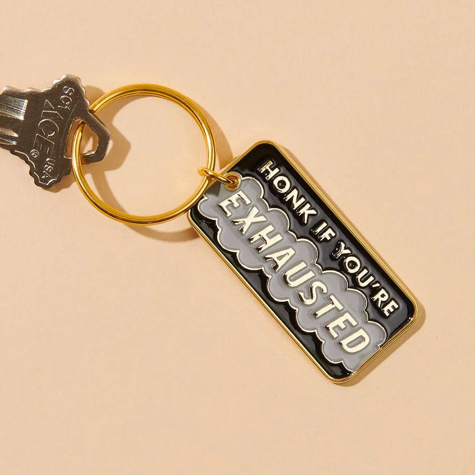 Honk If You’re Exhausted Enamel Keychain