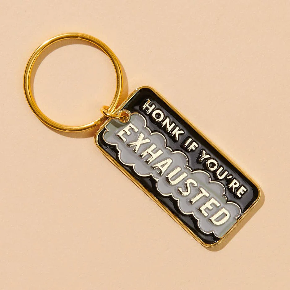 Honk If You’re Exhausted Enamel Keychain - Image 2