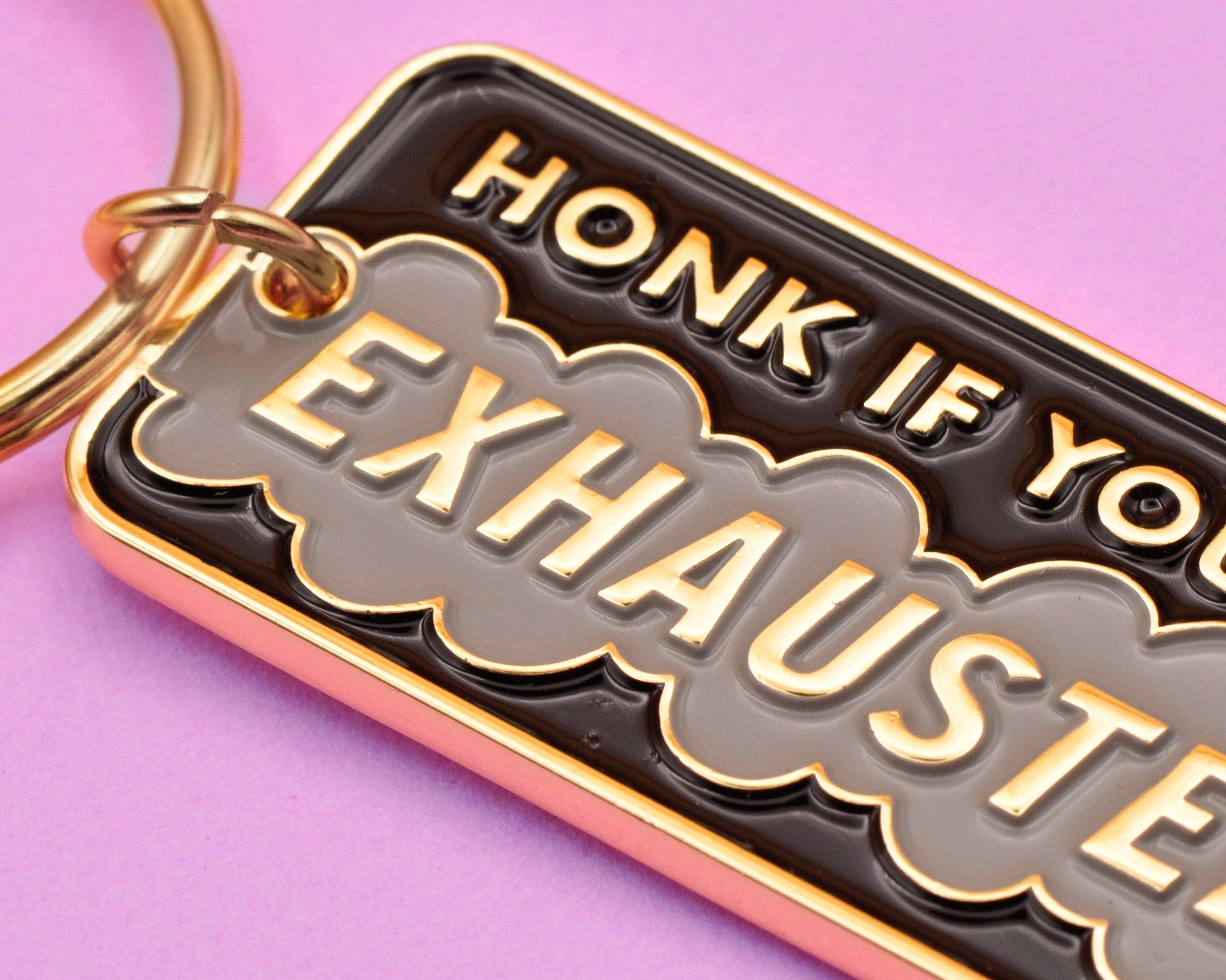 Honk If You’re Exhausted Enamel Keychain - Image 4